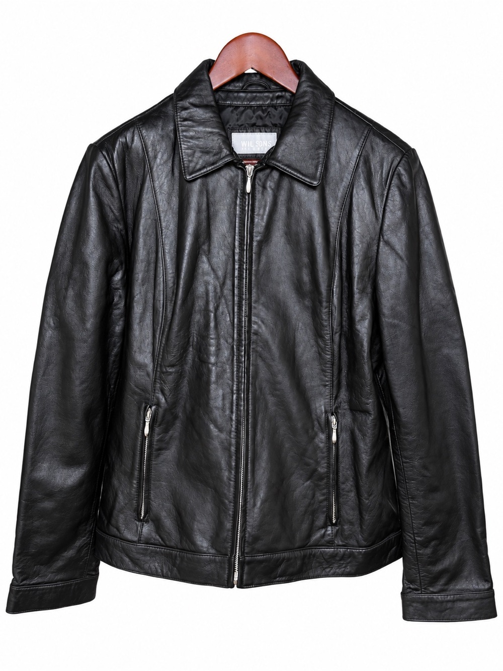 Wilsons Leather Maxima Black Leather Zip Jacket Women's Large Thinsulate